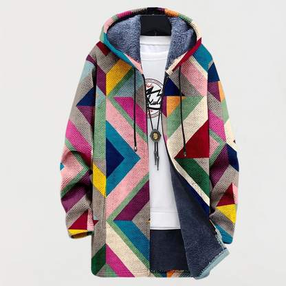 Cleo | Sudadera con Capucha Geométrica de Colores