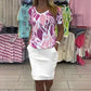 Isabel™ | Conjunto de top estampado y falda elegante