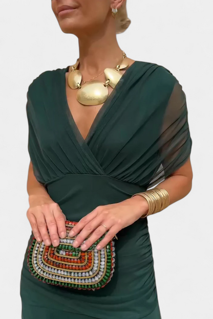 Alondra – Vestido Largo Floral de Ensueño con Escote en V